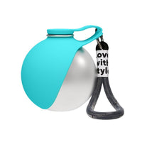 Portable 304 Stainless Steel Pet Water Bottle with Hook and Foldable Bowl for Dogs