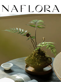 Artificial Fern Bonsai with Zen-Inspired Pot for Home and Office Decor