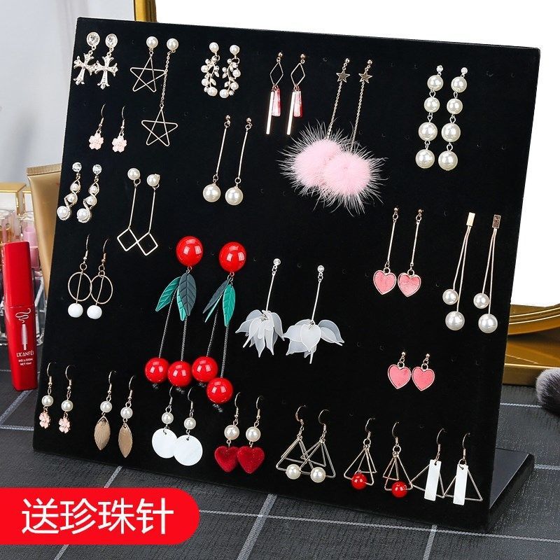 Velvet Jewelry Display Stand Earring Holder Necklace Organizer for Home Use