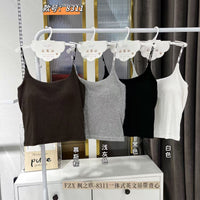 Women's Early Autumn Letter Print Camisole Backless Hollow Out Tank Top