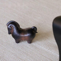 Vintage Style Faux Jade Chinese Horse Figurine for Living Room Office Decor