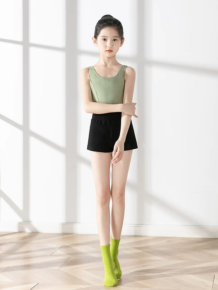 Girls' Ballet Dance Leotard and Shorts Set for Practice and Performance