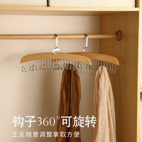 Seamless Solid Wood Multi-functional Hanger for Belts, Ties, Scarves, and Bags