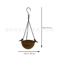 Cast Iron Hanging Bird Bath & Feeder for Outdoor Garden Decor