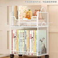 Rolling Bookshelf Storage Cart with Wheels, Detachable Under-Desk Organizer for Books and Supplies