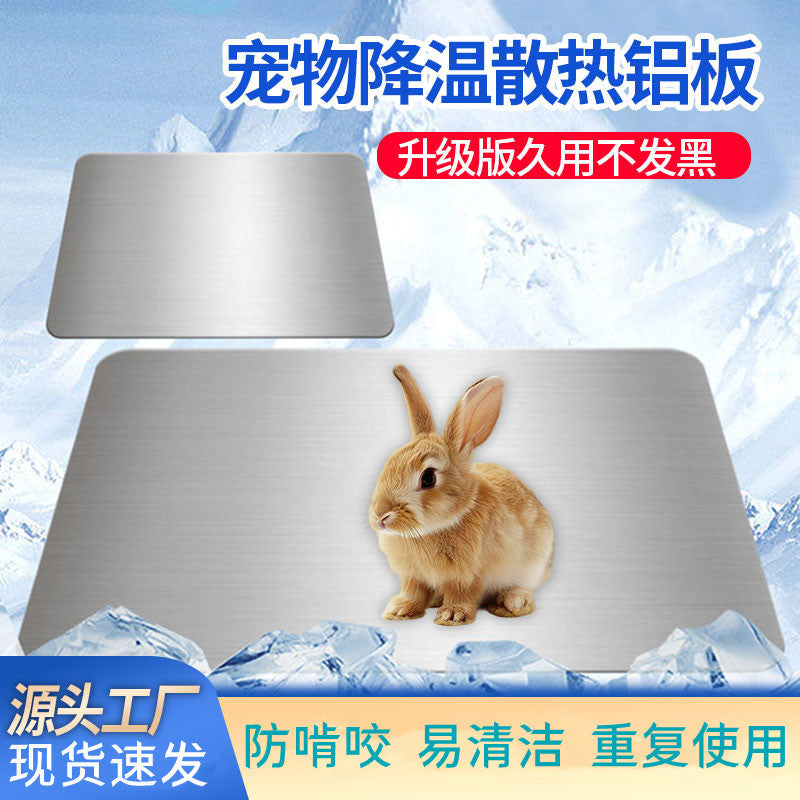 Pet Cooling Aluminum Plate for Small Animals - Heat Dissipation Pad for Rabbits, Chinchillas, Hamsters