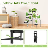 Nordic Style 9-Tier Heavy Duty Metal Plant Stand for Indoor Outdoor Use