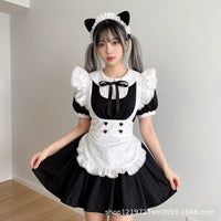 Maid Cosplay Costume Japanese Anime Cafe Uniform Dress with Stockings