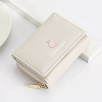 Korean Style Cartoon Tri-fold Wallet for Girls, Cute Student Card Holder Coin Purse