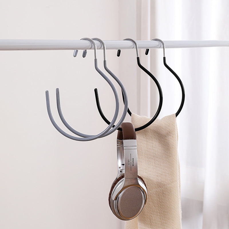 Non-Slip Multi-functional Scarf and Belt Hanger with Round Rings for Home Storage