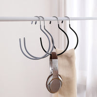 Non-Slip Multi-functional Scarf and Belt Hanger with Round Rings for Home Storage