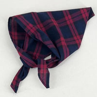 Japanese Style Plaid Color Block Scarf Small Necktie Retro Shawl Headscarf for Women