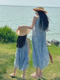 Family Matching Bohemian Beach Outfits - Dresses, Shirts, and Quick-Dry Pants for Parents and Kids