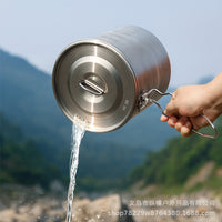 304 Stainless Steel Camping Cookware Set with Portable Storage Bag for Outdoor Cooking BBQ