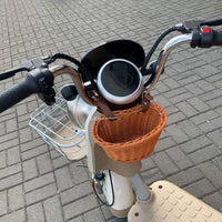Woven Rattan Bicycle Basket for Electric Bikes and Bicycles - Front-Mounted Storage Basket
