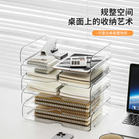 Clear Acrylic Desktop File Organizer and Book Stand for A4 Paper Storage