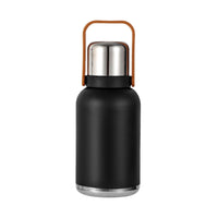 Large-Capacity Insulated Water Bottle, 316 Stainless Steel, with Handle and Leather Sleeve
