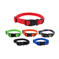 Adjustable Pet Collar with ID Tag Holder, Quick Release Buckle, and Durable D-Ring for Dogs