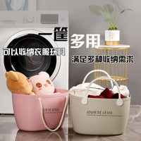 Japanese Style Wall-Mounted Storage Basket Laundry Hamper with Handle for Shopping & Picnics