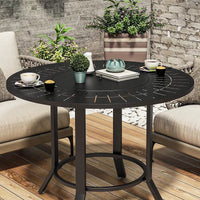 Outdoor Patio BBQ Grill Table Set with Chairs for Garden Villa Balcony