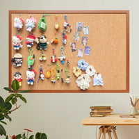 Wooden Frame Cork Board Display for Plush Toys, Ornaments, and Small Items
