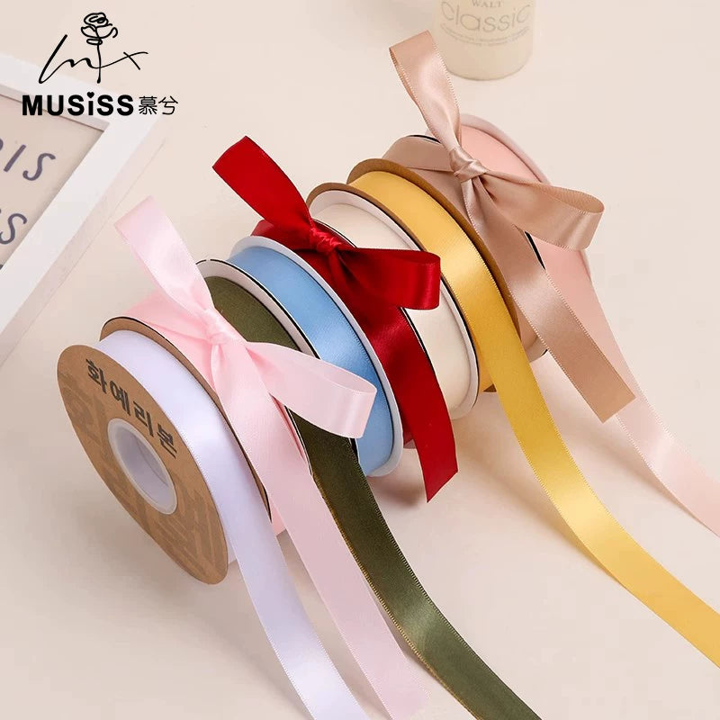 2cm Double-Sided Polyester Ribbon for Floral Arrangements, Gift Wrapping, and Cake Decoration