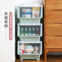 Younai Transparent Front-Opening Flip-Top Storage Bin for Toys and Snacks