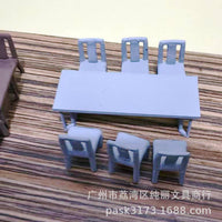 Miniature Chinese Style Furniture Model DIY Kit for Dollhouse Decor