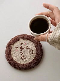 Punch Needle Embroidery Kit for Beginners - DIY Cartoon Coaster Craft Set