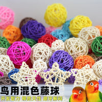 Parrot Foraging Chew Toys - Natural Rattan Balls for Birds, Teeth Grinding & Interactive Play