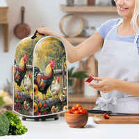Dust Cover for Coffee Maker Blender with Ink Wash Rooster Sunflower Print