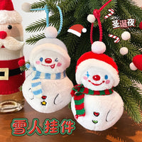 Cute Plush Snowman Keychain Pendant for Backpacks and Christmas Decor