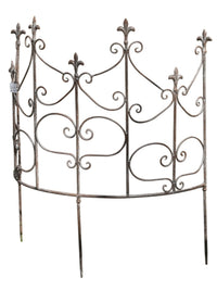Vintage Iron Art Trellis Half-Round Climbing Plant Support for Garden and Patio