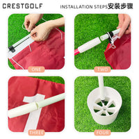 Golf Putting Green Flagstick Set - 5-Section Detachable Pole with Target Flag for Practice