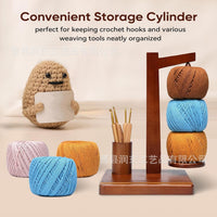 Wooden Rotating Yarn Spool Holder for Knitting and Crocheting