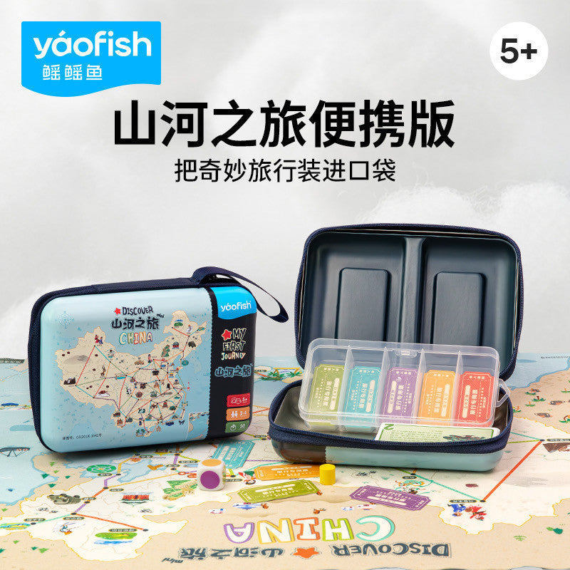 Yaofish Portable Children's Educational Board Game - Mountains and Rivers Journey