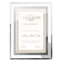 Creative Transparent Crystal Glass Photo Frame for Certificates and Pictures, Desktop Display, A4 Frame