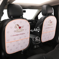 Car Backseat Organizer Kick Mat with Cute Pony Design for Kids
