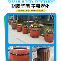 Faux Wood Concrete Planter Box for Garden and Landscape