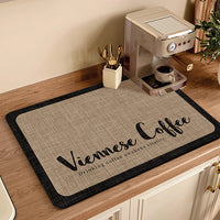 Countertop Absorbent Mat for Coffee Machines & Kitchens - Heat Resistant & Quick Drying