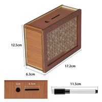 Wooden Money Box with Counter, DIY Retro Piggy Bank for Savings