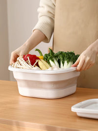 Collapsible Double-Layer Drain Basket Set for Kitchen & Camping - Large Capacity Fruit & Vegetable Washing Bowl