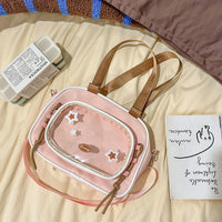 2026 Summer Large Capacity JK Shoulder Crossbody Tote Bag with Clear Display Pocket