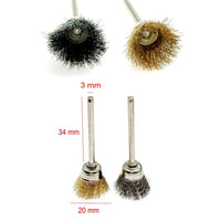 36-Piece 3mm Shank Stainless Steel Brass Wire Brush Set for Cleaning Polishing