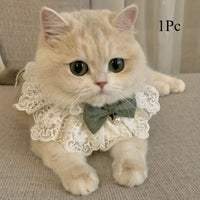 Pet Lace Ruffle Bib Collar for Cats and Small Dogs, Princess Style Scarf for Photoshoots, All Seasons