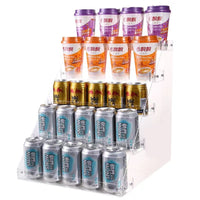 Acrylic Tiered Beverage Display Rack for Store Countertops