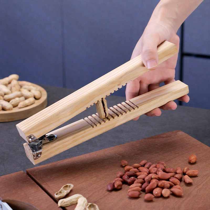 Wooden Peanut Sheller and Nut Cracker Tool for Home Use