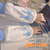 Bowknot Sleeve Protectors for Office Work and Students, Long Anti-Stain Arm Sleeves