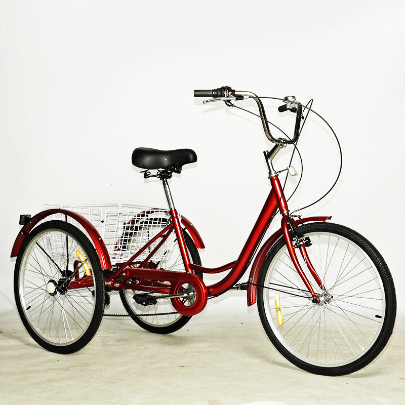 Luffyia 24-Inch 7-Speed Adult Tricycle with Basket for Seniors