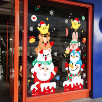 Christmas Santa Claus Window Clings Static Stickers for Holiday Decoration